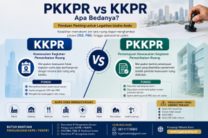 Ilustrasi perbedaan PKKPR dan KKPR dalam proses perizinan usaha melalui OSS